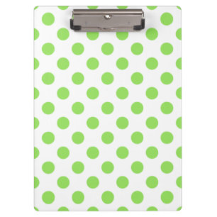 Lime and white polka dots clipboard