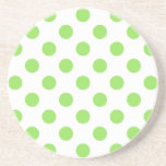 Lime and white polka dots coaster<br><div class="desc">Lime and white polka dots</div>