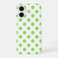 Lime and white polka dots