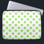Lime and white polka dots laptop sleeve<br><div class="desc">Lime and white polka dots</div>