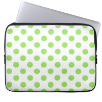 Lime and white polka dots