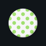 Lime and white polka dots magnet<br><div class="desc">Lime and white polka dots</div>