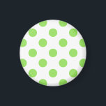Lime and white polka dots magnet<br><div class="desc">Lime and white polka dots</div>