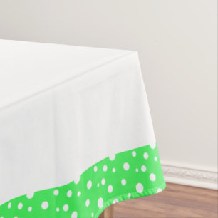 Lime and White Polka Dots Tablecloth