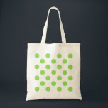 Lime and white polka dots tote bag<br><div class="desc">Lime and white polka dots</div>