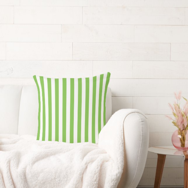 Lime and White Stripes Cushion (Couch)