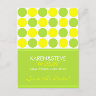Lime and Yellow Save the Dates Announcement Postcard