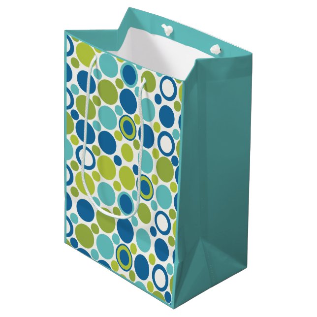 Lime & Aqua Bubble MCM Gift Bag (Front Angled)