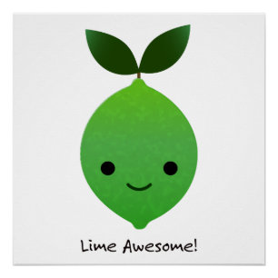 Lime Awesome Kawaii LIme Poster