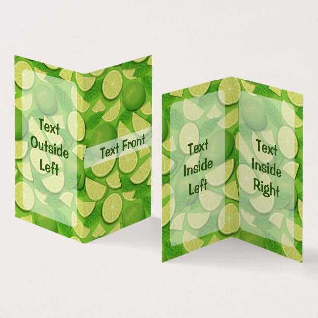 Lime Background Business Card (Inside and Outside)