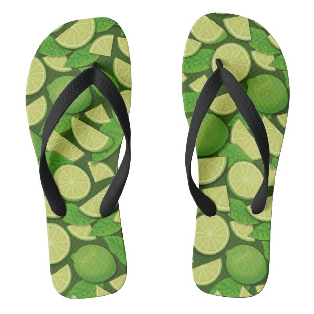 Lime Background Jandals (Footbed)