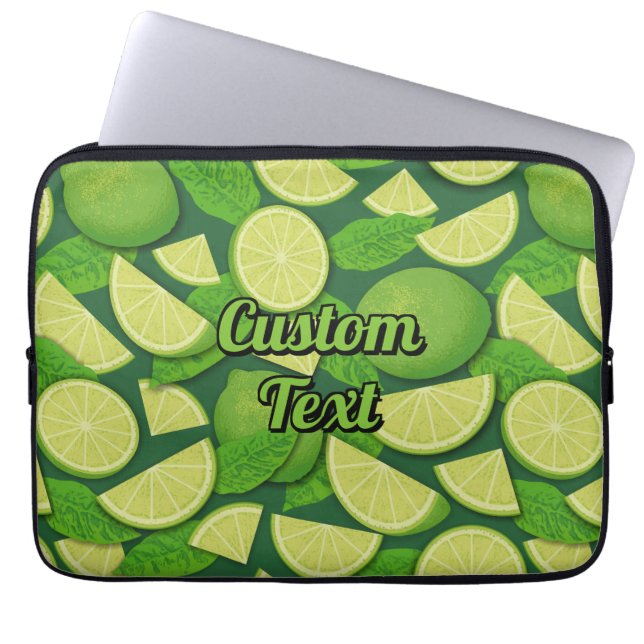 Lime Background Laptop Sleeve (Front)