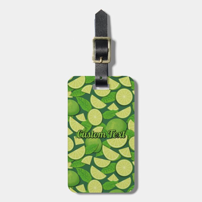 Lime Background Luggage Tag (Front Vertical)