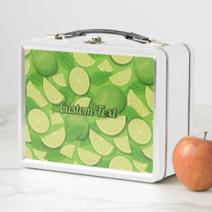 Lime Background Metal Lunch Box