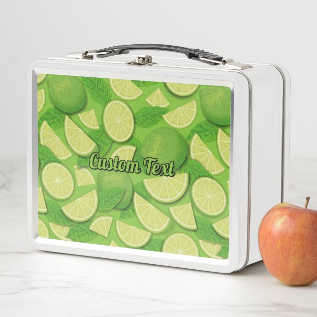 Lime Background Metal Lunch Box (In Situ)
