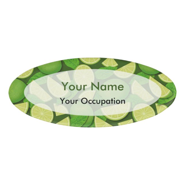 Lime Background Name Tag (Front)