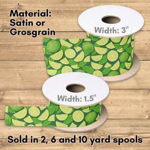 Lime Background Satin Ribbon