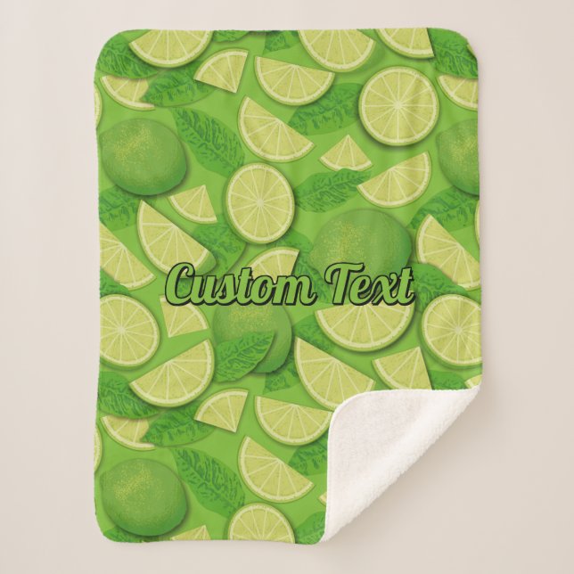Lime Background Sherpa Blanket (Front)