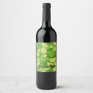 Lime Background Wine Label