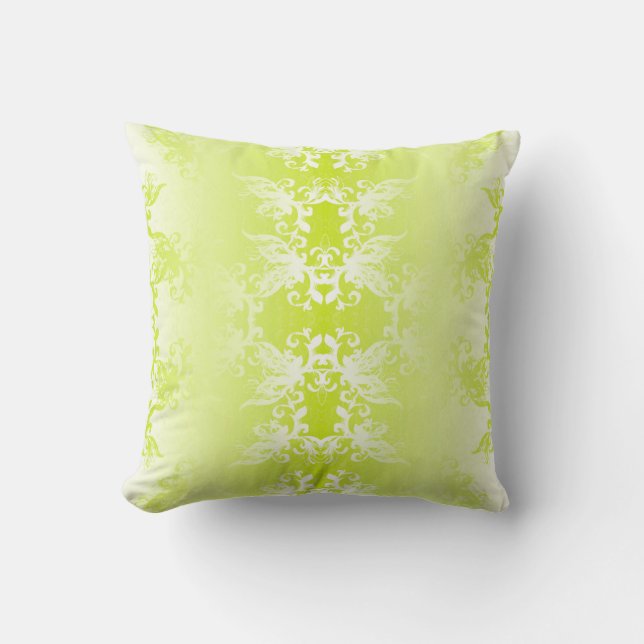 Lime Baroque Bloom Cushion (Front)