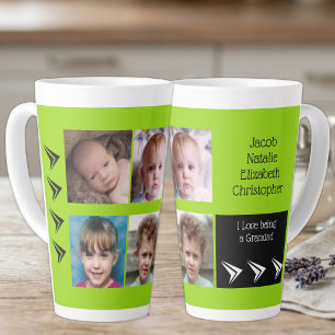 Lime black love being a Grandad with photos Latte Mug
