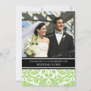 Lime Black Photo Wedding Vow Renewal Invitation