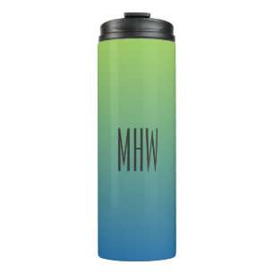 Lime Blue Gradient custom monogram tumbler