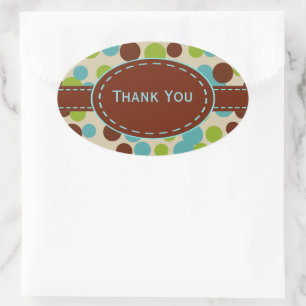 Lime Bouncing Dots Thank You Stickers