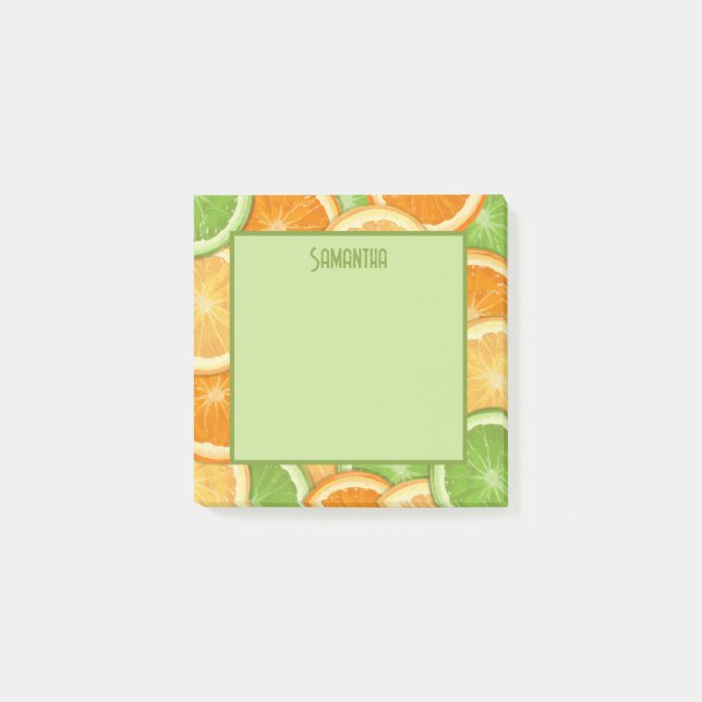 Lime Centre Lemon Orange Citrus Post-it Notes (Front)