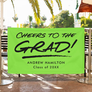 Lime Cheers to the Grad Personalised Graduation Banner