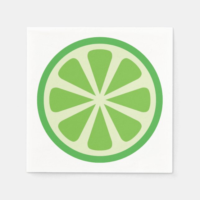 Lime Citrus Slice Cute 1st Birthday Party Napkin (Front)