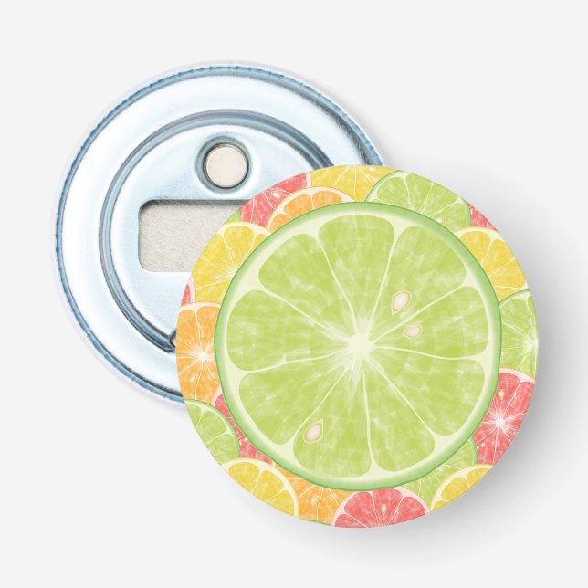 Lime Citrus Slices Bottle Opener (Front)