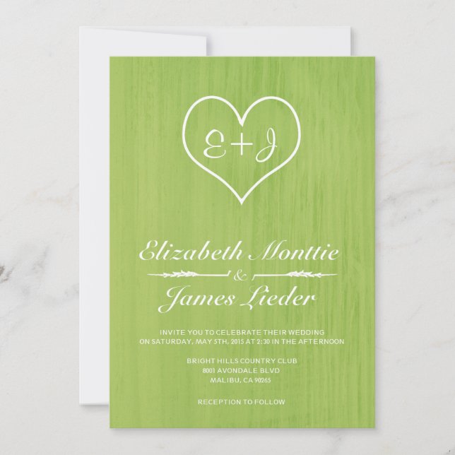 Lime Country Wedding Invitations (Front)