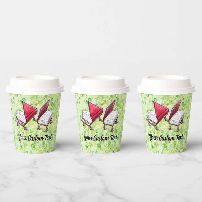 Lime Cream Splash: Artistic Book-on-Wheels Custom Paper Cups (Multi)