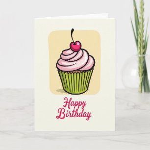 Lime Cupcake Birthday Card