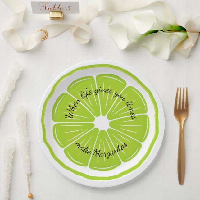 Lime Design Paper Plate (Wedding)