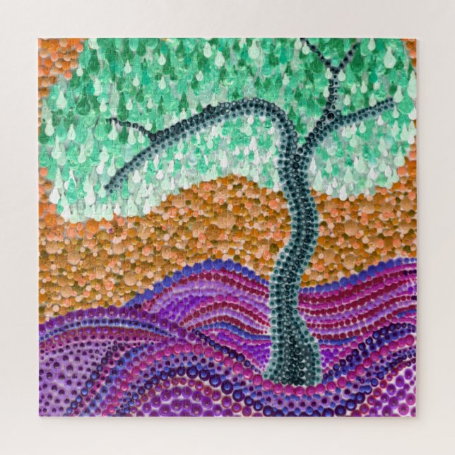 Lime Dream Tree Mandala Jigsaw Puzzle (Vertical)