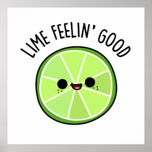 Lime Feeling Good Funny Citrus Lime Pun  Poster