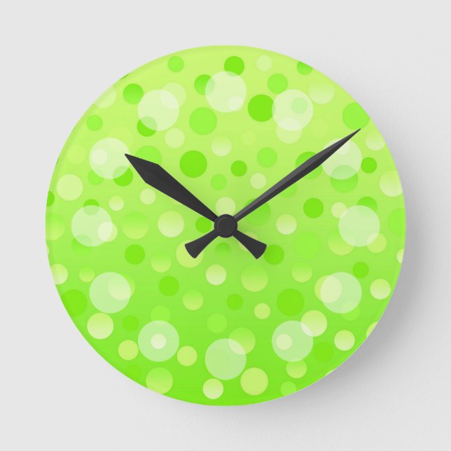 Lime Fizz 'Bubbles' clock round (Front)