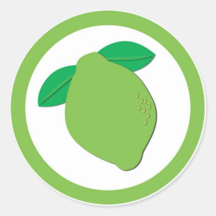 Lime flavour circle sticker labels
