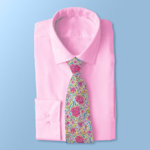 Lime Floral Arabic Pattern Neck Tie