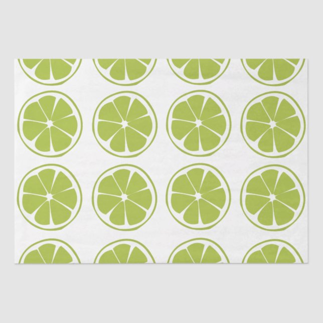 Lime Fruit Green Lime Pattern Tissue Paper (Front)