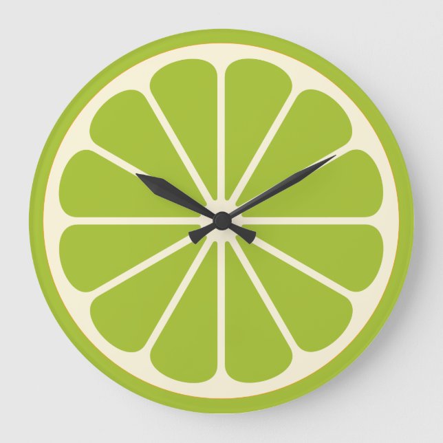 Lime Fruit Slice Large Clock (Front)