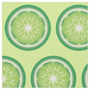 Lime Fruit Slices Pattern Fabric