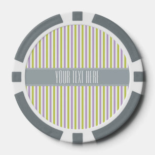 Lime & Fuchsia Stripes custom poker chips