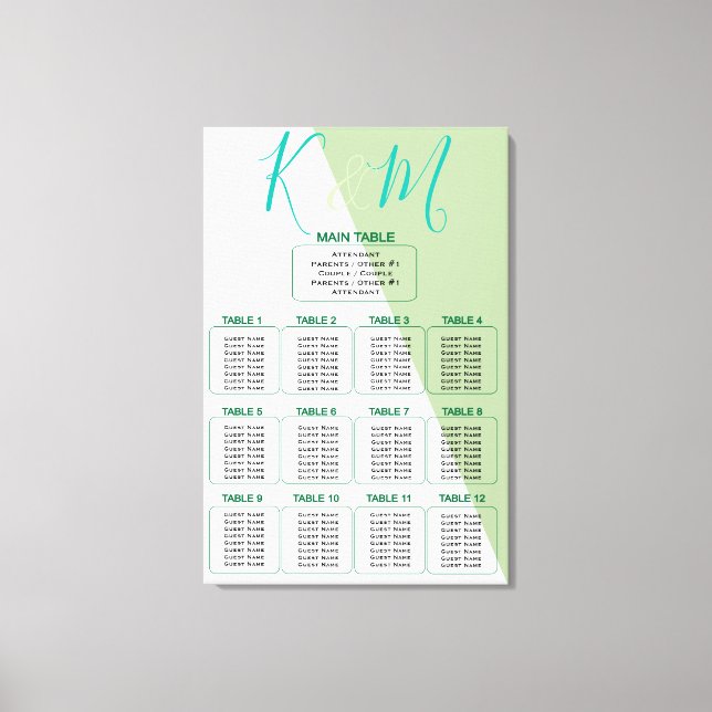 Lime Geometric Magnificent Minimalist Wedding Canvas Print (Front)