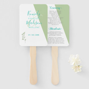 Lime Geometric Magnificent Minimalist Wedding Hand Fan