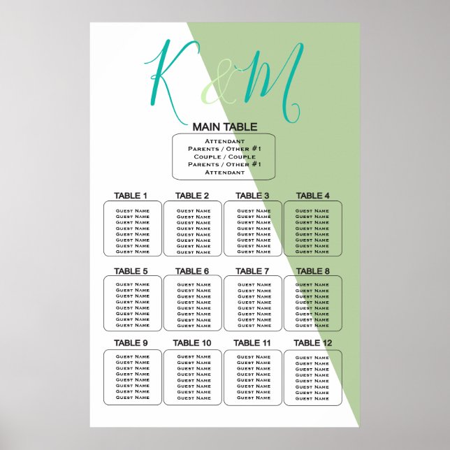 Lime Geometric Magnificent Minimalist Wedding Poster (Front)