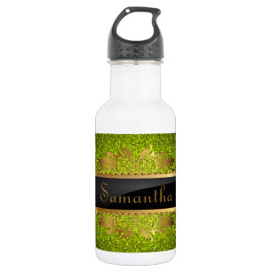 Lime Glitter Sequin Disco 32. oz. 532 Ml Water Bottle
