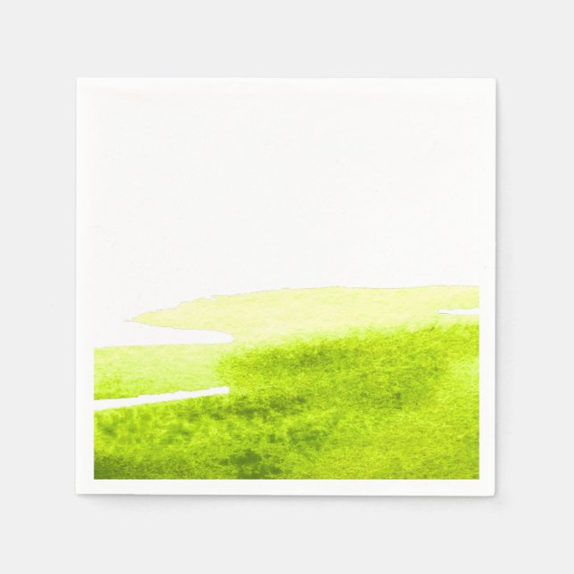 Lime grass green watercolor swish napkin (Front)